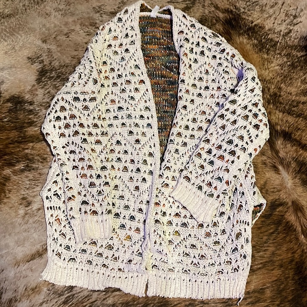 Multi- colored knit cardigan